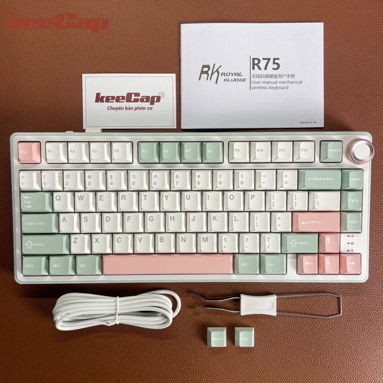 Bàn phím cơ Royal Axe R87 Dark night red rose (3 mode - 87 phím ...