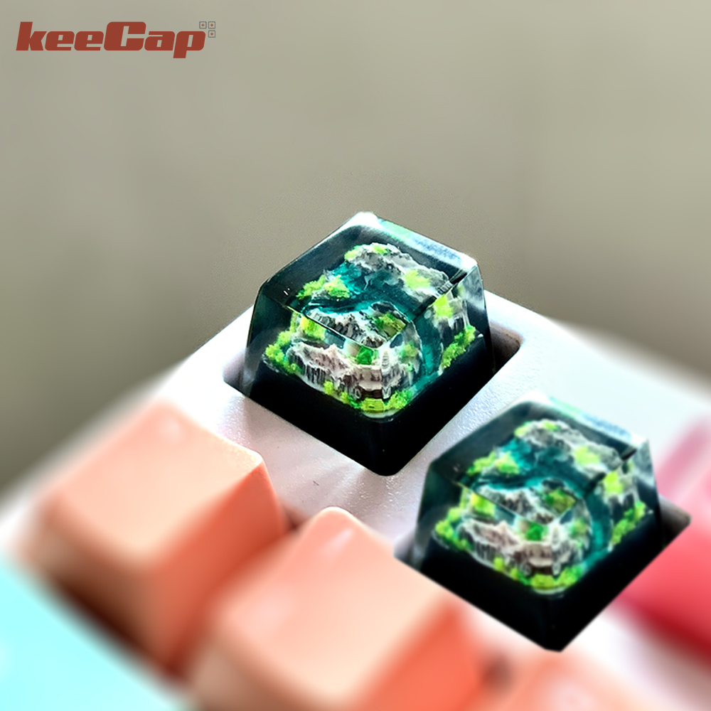Keycap Artisan Resin 3d Phong Cảnh Núi Rừng Cherry Profile